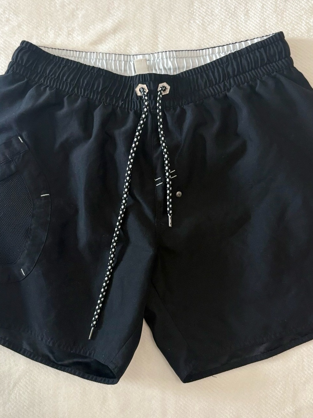 Diesel Black Men’s Swim Trunks with Contrast Drawstring